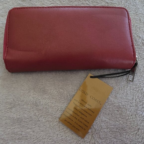Gold Coast Southwest Aztec Design Red Clutch Wallet - NWT - Picture 2 of 5